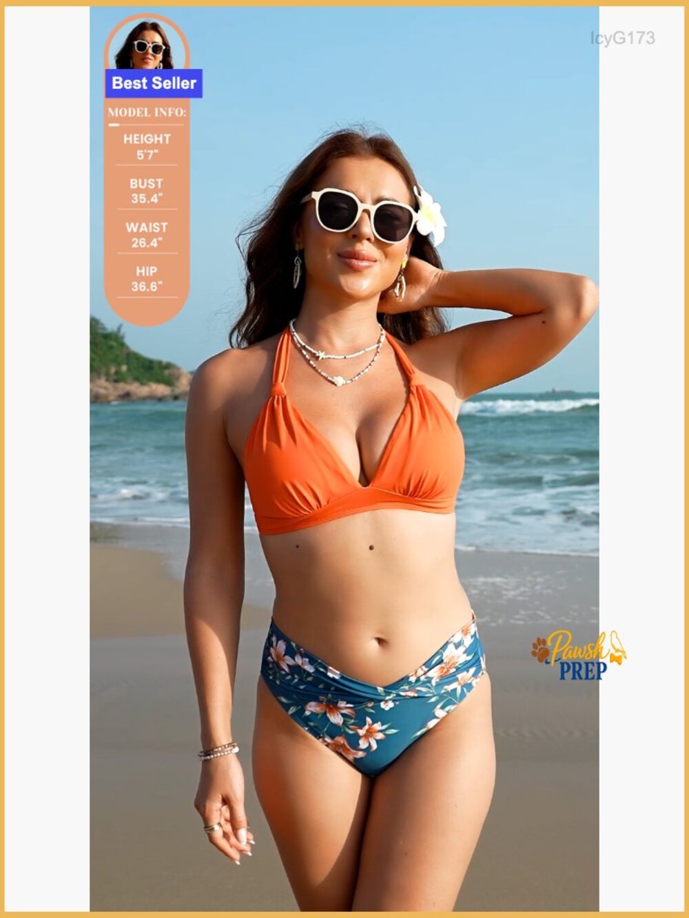 Halter Push Up Bikini Set Two Piece Vintage Swimsuit - Picture 7 of 7